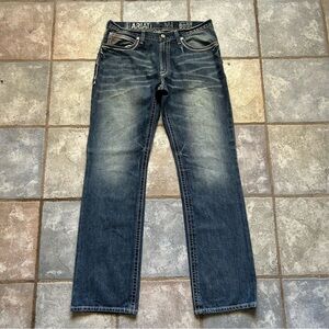Ariat Men's M4 Jeans 35x36 Medium Wash Denim, Low Rise, Boot Cut actual 38x36.5